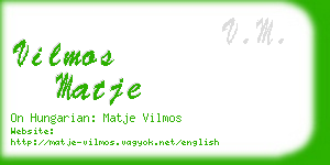 vilmos matje business card